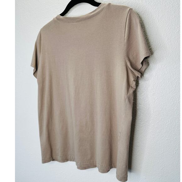 Madewell Taupe Short Sleeve Scoop Neck Top Small - Picture 5 of 11